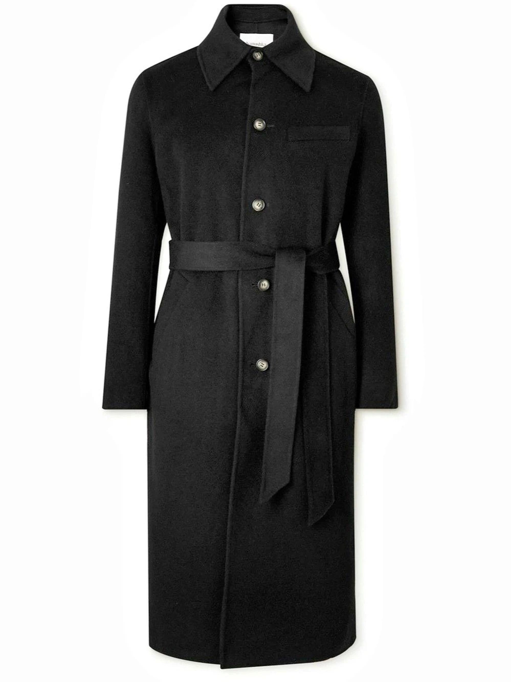 Nanushka Joren Belted Wool-Blend Felt Coat - Black